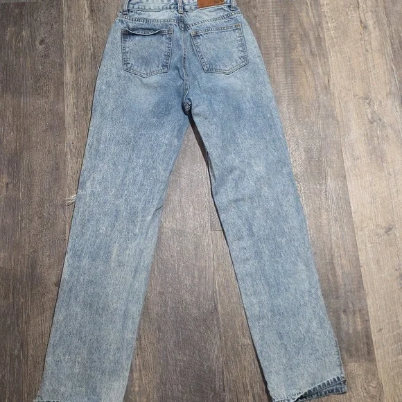Nasty Gal Mom Jeans Women's Size 8 Distressed Slit Ankle Light Wash Relaxed - Picture 10 of 10